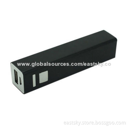 2,200mAh Aluminum External Battery with 5V/1A Output, 2,200mAh CapacityNew